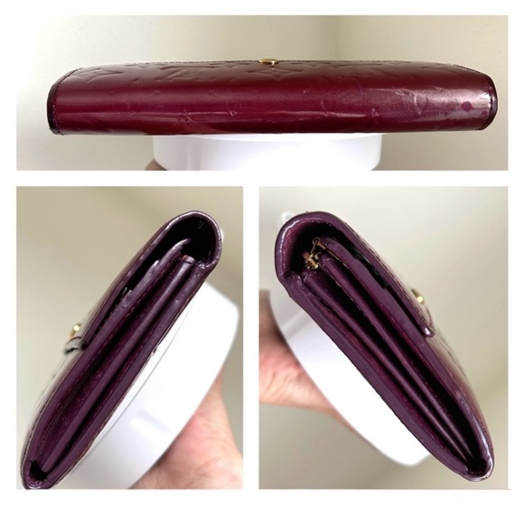 💃 LOUIS VUITTON Vernis Sarah Long Wallet Amarante - Picture 9 of 15